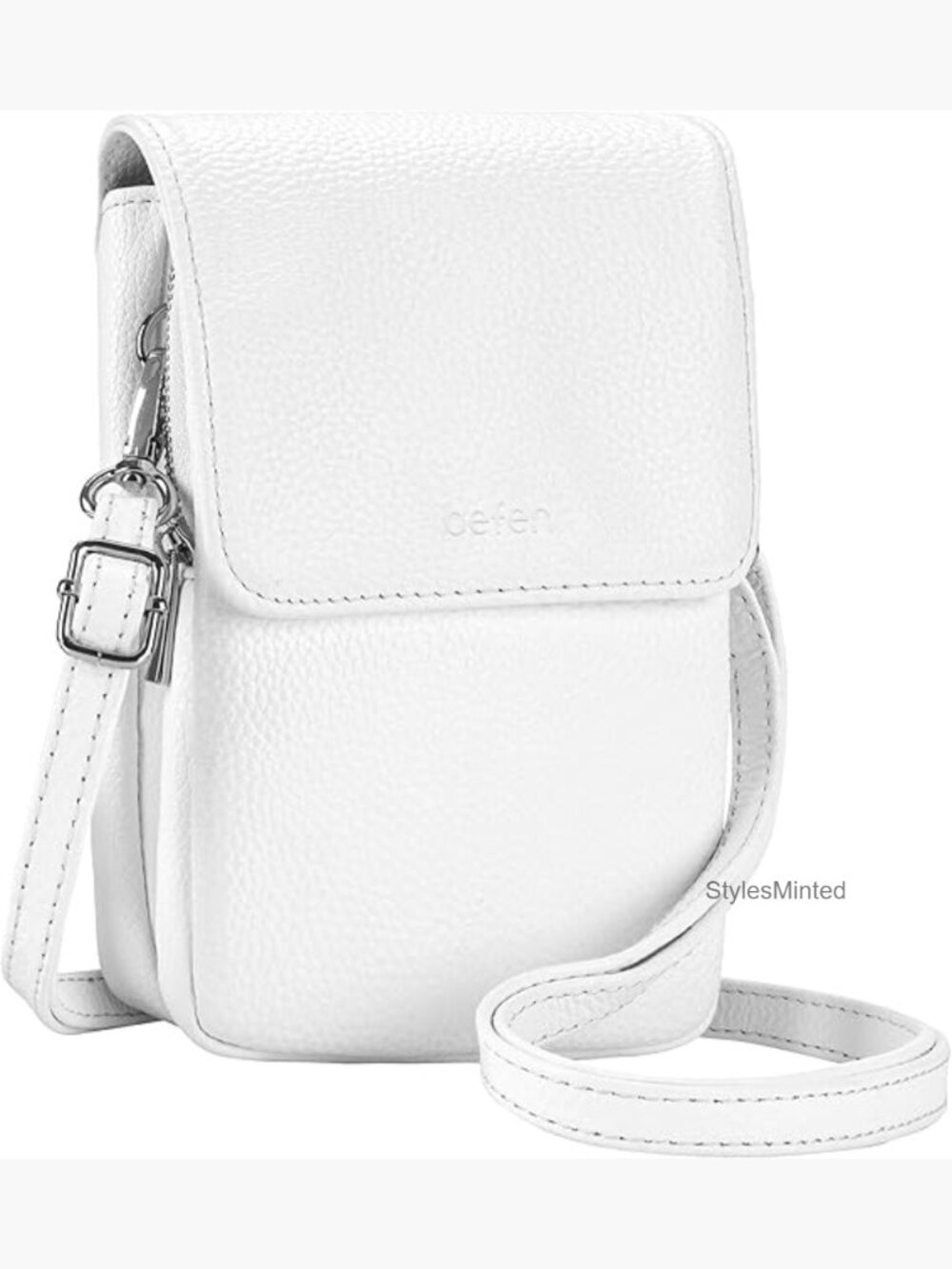 Genuine Leather Crossbody Bag with RFID Blocking, Phone Pocket
